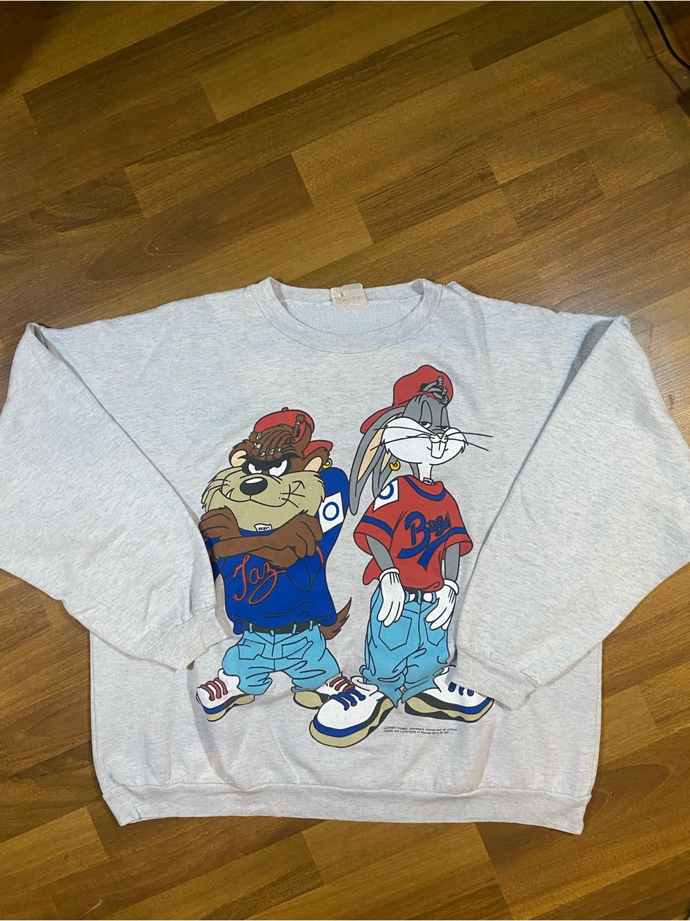 Looney Tunes Grey Crewneck Sweatshirt with Bugs Bunny & Taz